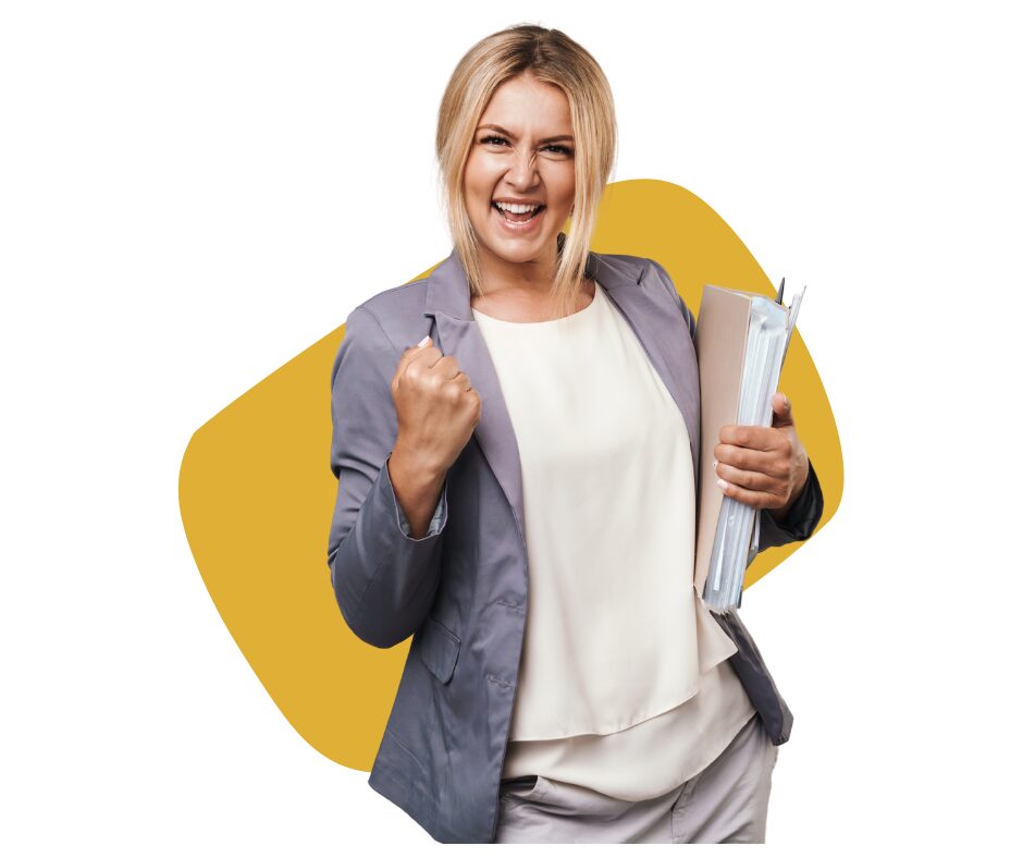 Confident Graduate of a Financial Management Course for Non-Financial Managers Excited woman celebrating success after completing a short-term finance course for non-financial managers